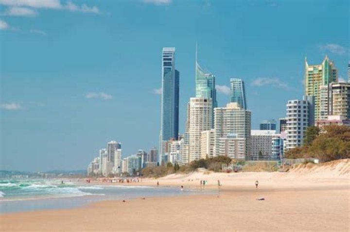 How far is Broadbeach from the theme parks?