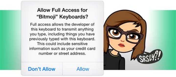 Is it okay to allow Bitmoji full access?