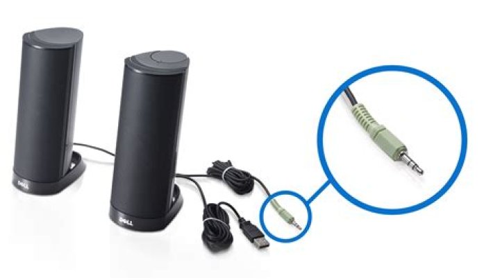 Where do Logitech speakers plug into computer?